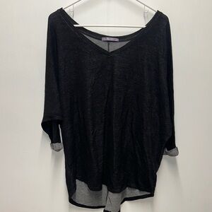 Women's Black V-Neck Top